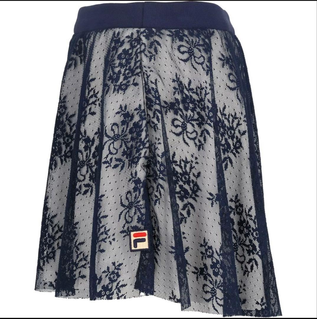 FILA ネイビー 花柄レーススカート Ｌサイズ