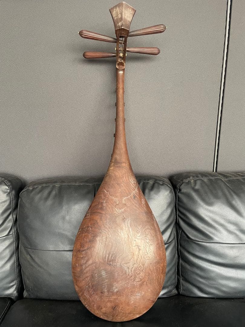 ②レア 筑前琵琶 四弦五柱 マンモス装飾 和楽器 弦楽器