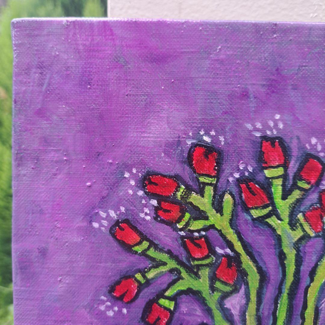 キャンバス油絵 　専用　ダンシングフラワー　渋華やかおしゃれアート