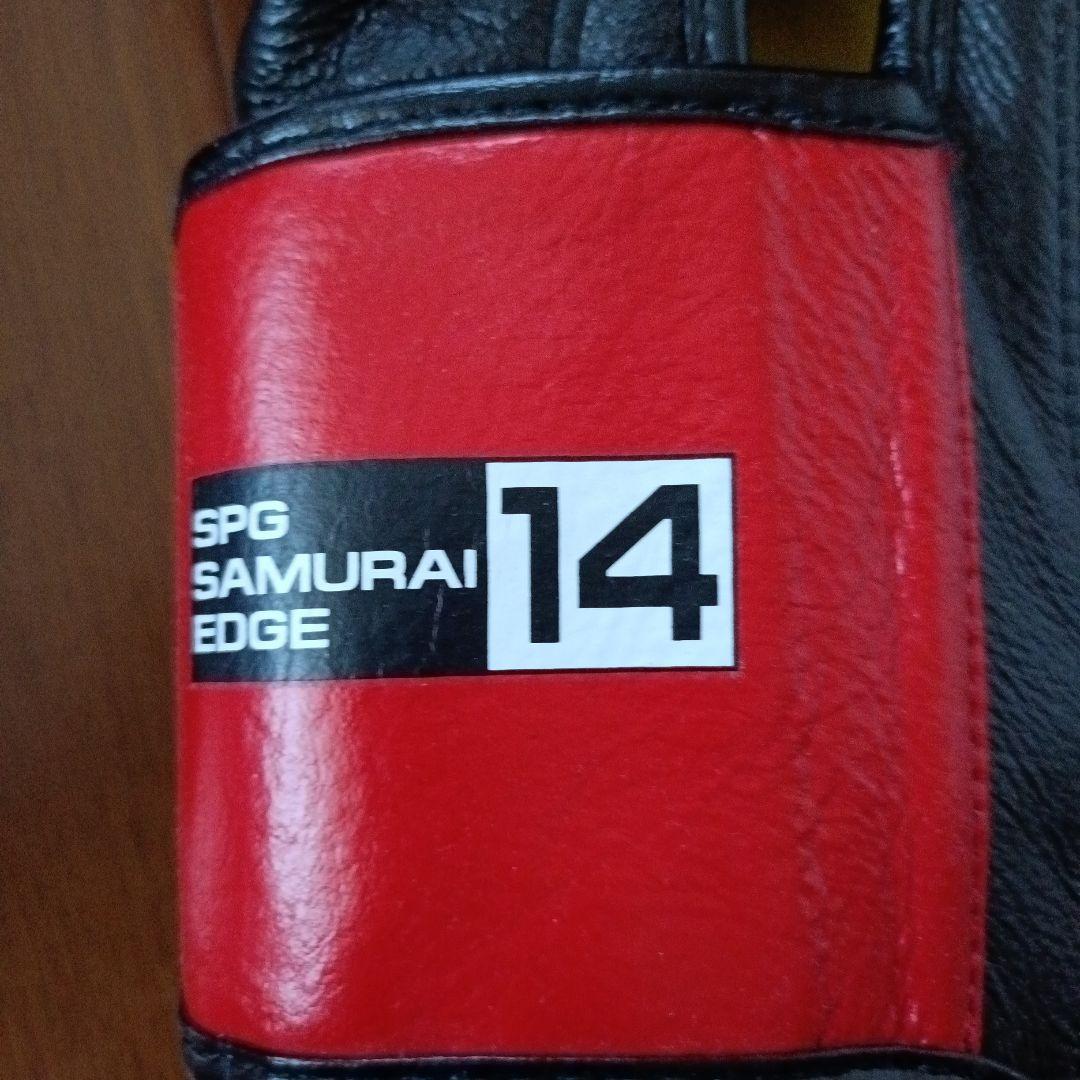 ミット付　SPS SAMURAI EDGE ボクシンググローブ 14oz 赤黒