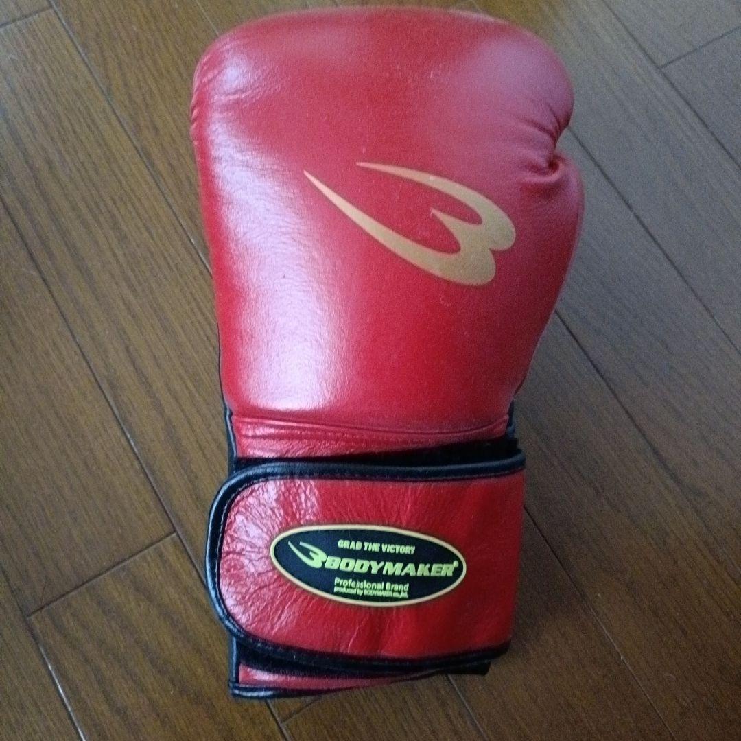 ミット付　SPS SAMURAI EDGE ボクシンググローブ 14oz 赤黒