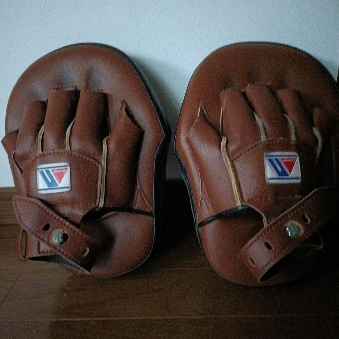 ミット付　SPS SAMURAI EDGE ボクシンググローブ 14oz 赤黒