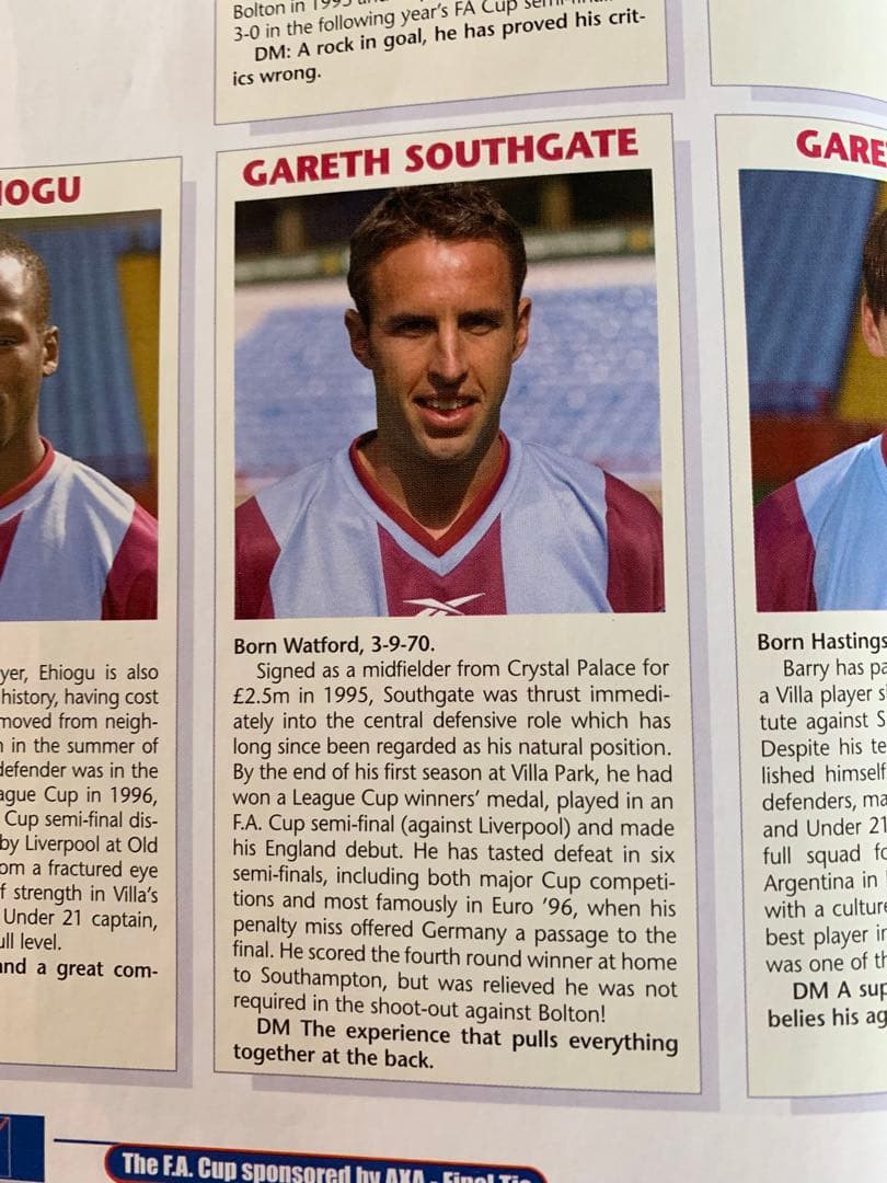 '00FA CupFinalプログラム 旧ウェンブリー最後の決勝戦