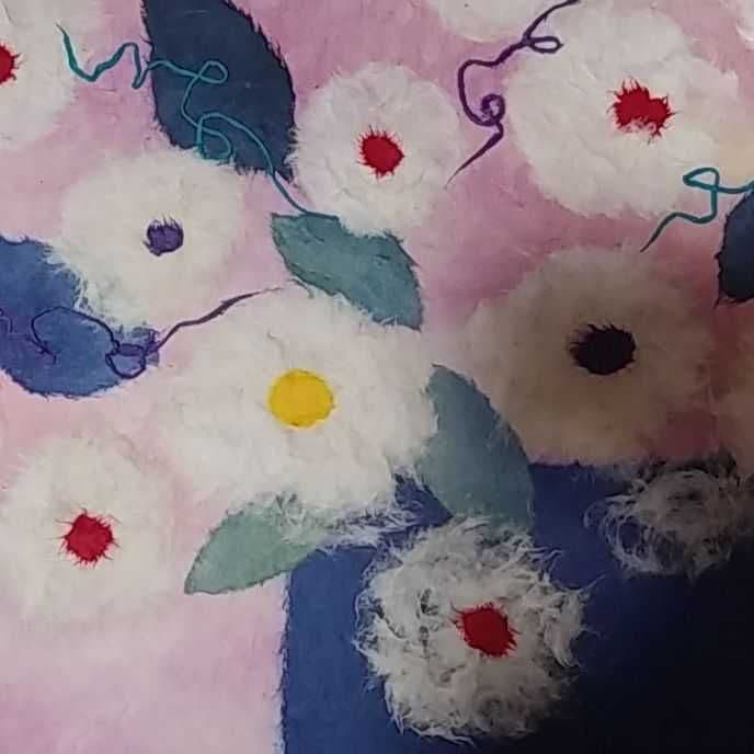 【ちぎり絵】「ロマンチック」　ハンドメイド　(P 10サイズ) 暮らしに彩りを