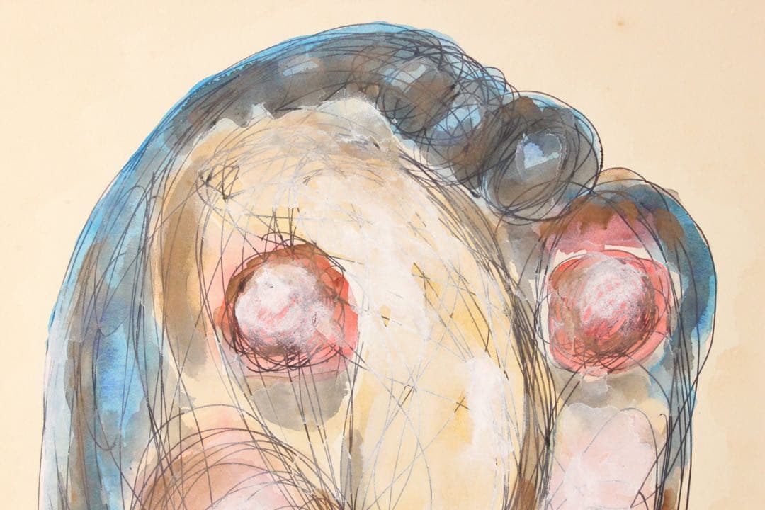 No5086 額装　ヘンリー杉本　人物　顔　大日本　いろはにほへと　送料無料