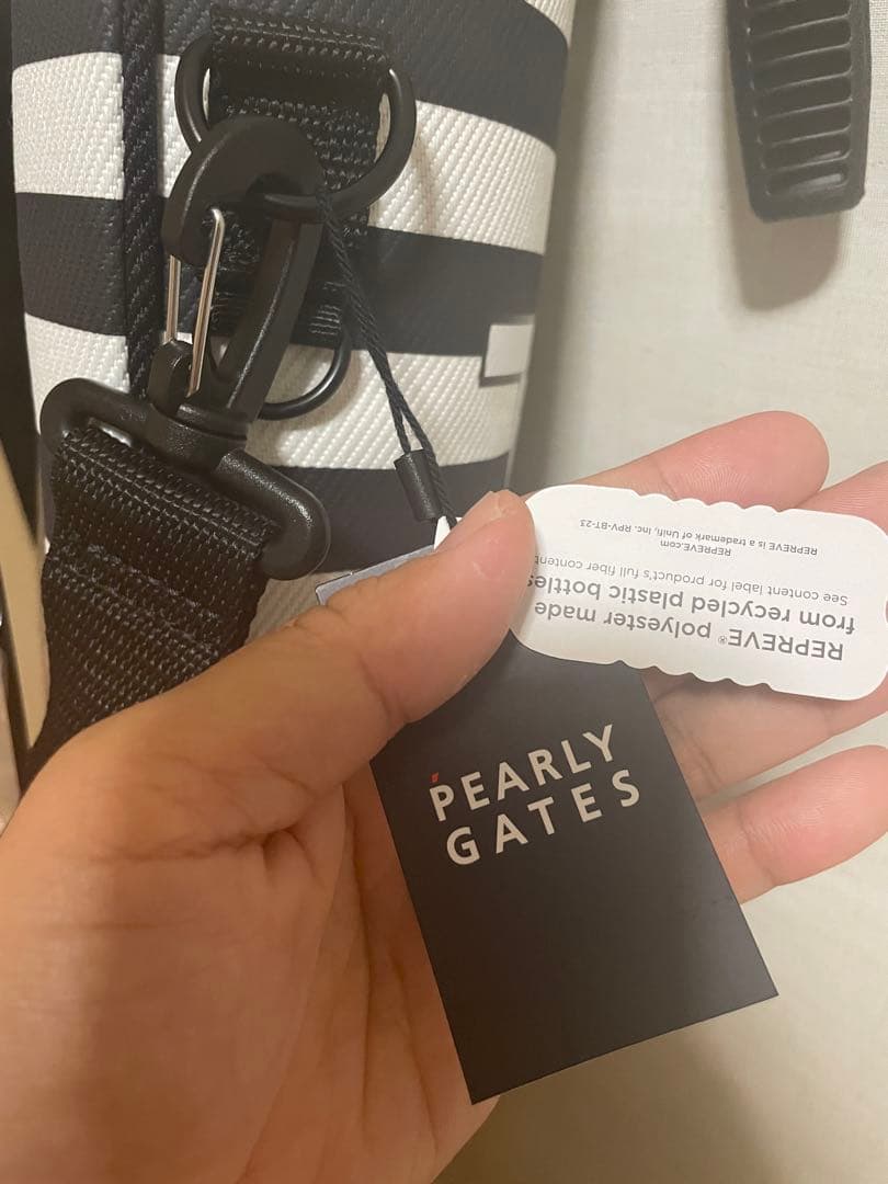 PEARLY GATES ストライプ　スタンドバッグ