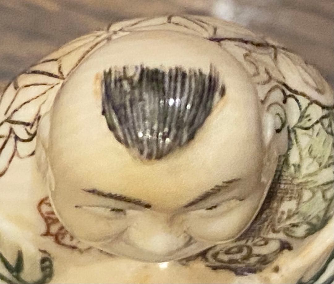 根付　唐子と桃　吉祥彫刻　細密細工　天然素材　ヴィンテージ　レア 台湾茶器