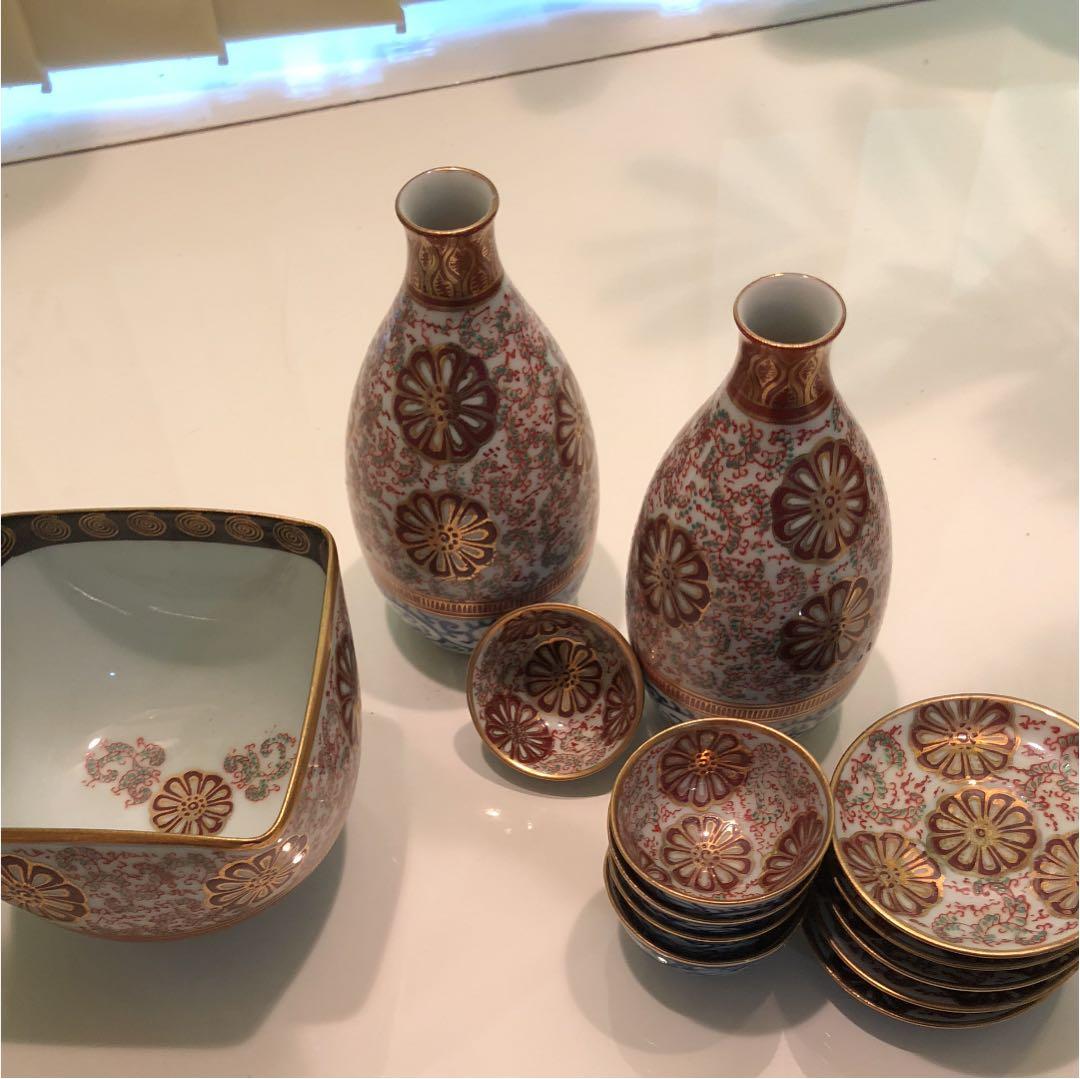 交渉に応じます100年くらい前の九谷焼＊お銚子セット