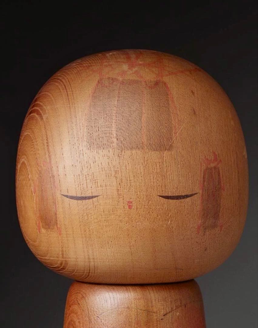 栗林一雪　枯葉　創作こけし　レア　アンティーク　サイン入り　箱付き