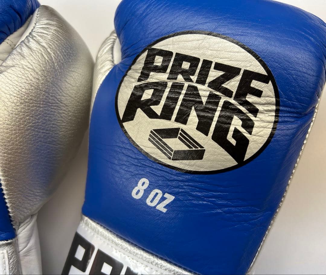 プライズリング　ボクシンググローブ　本革製　8oz 青