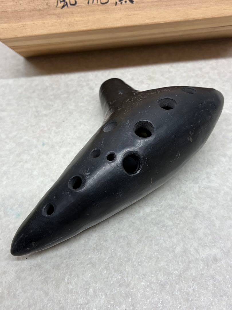 D0104）希少 オカリナ 燻焼 黒 F 風流窯 政郎作 吹奏楽器