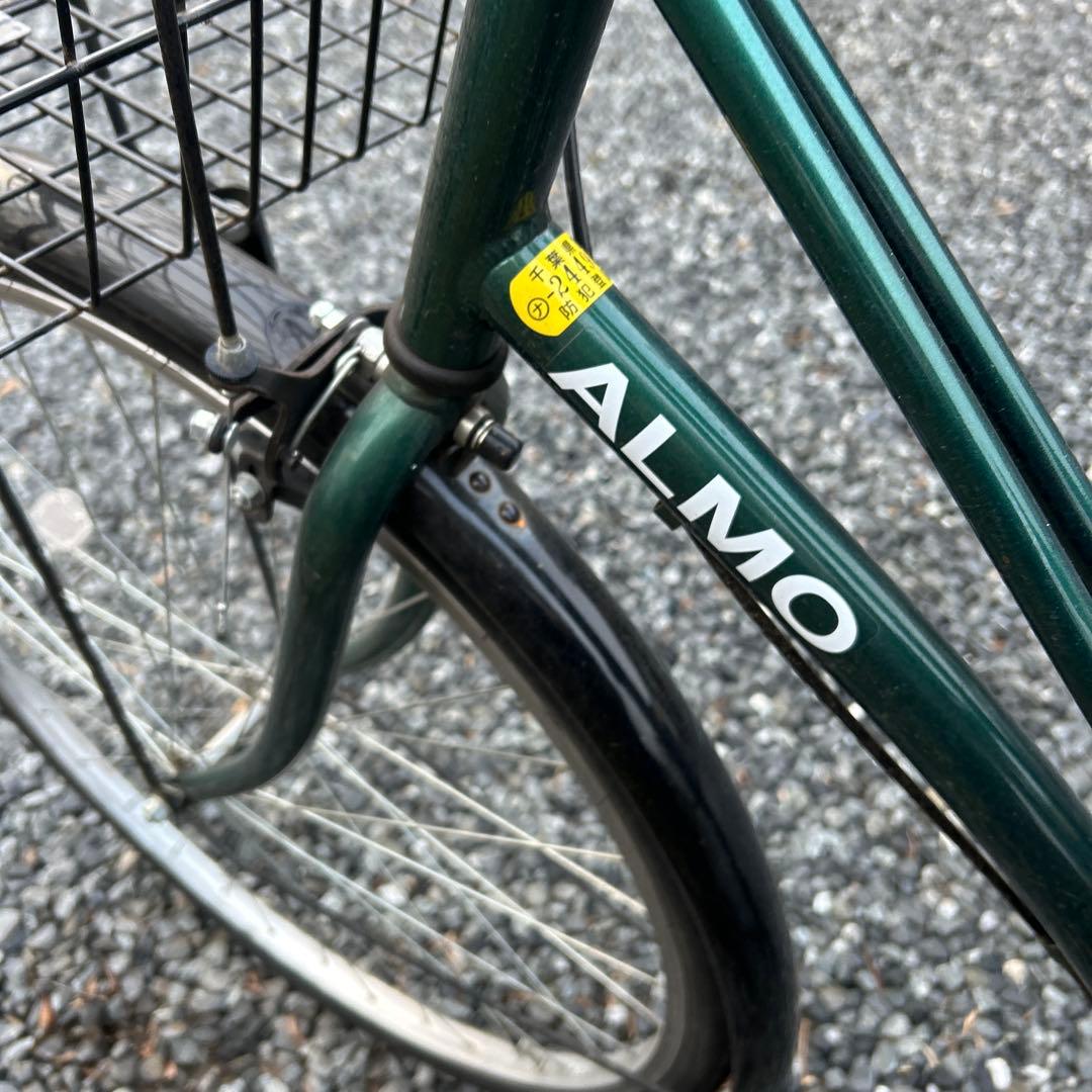 ALMO 自転車　27インチ　￼グリーン シティサイクル スチールフレーム