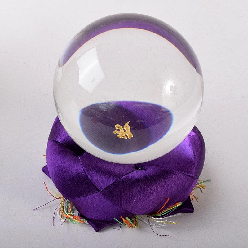 風水　縁起物　寶玉　水晶玉　摩訶止観　仕覆付　共箱　C　8193