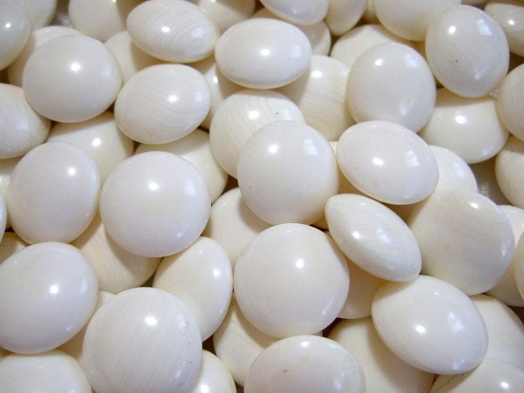 蛤碁石 那智黒石 38号碁石 白179個 黒181個 特大碁筍 / 囲碁