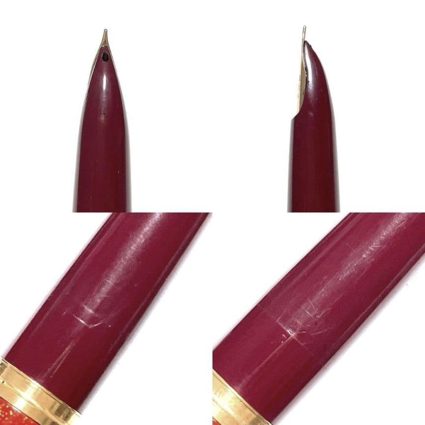 PILOT パイロット 万年筆 蒔絵 桜吹雪 朱 赤 細字 初期型 希少 レア