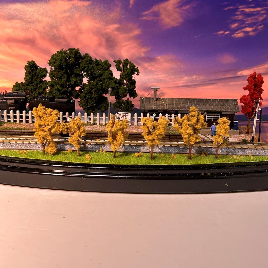 宗谷秋色　宗谷本線旧天塩中川駅　鉄道ジオラマ　Nゲージ　展示台