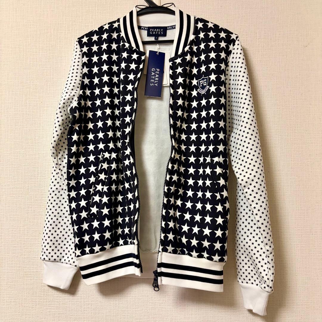 PEARLY GATES 裏起毛星柄 ジップアップジャケット＋サンバイザー2点