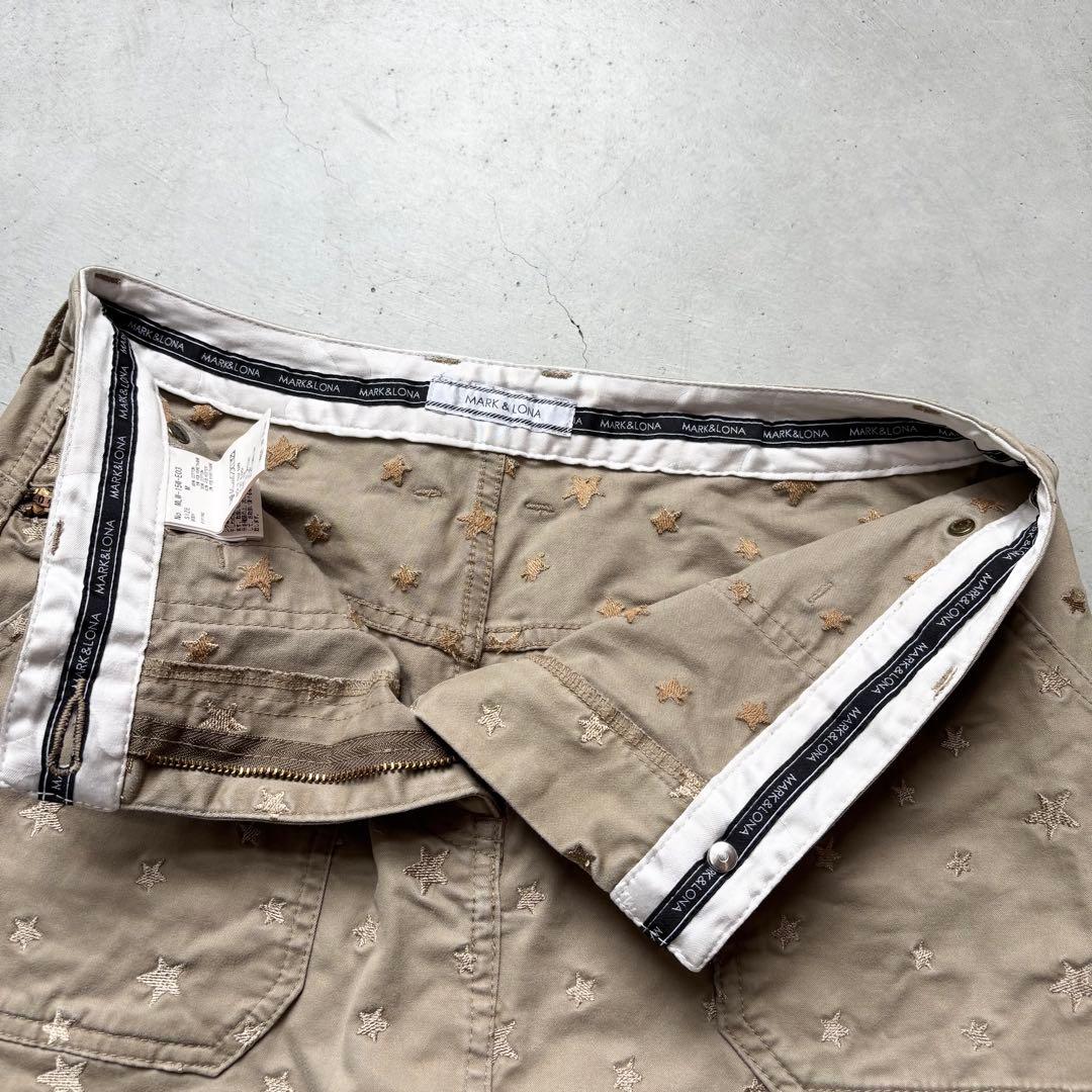 MARK&LONA マークアンドロナ スカル刺繍 ストレッチスカート スター刺繍
