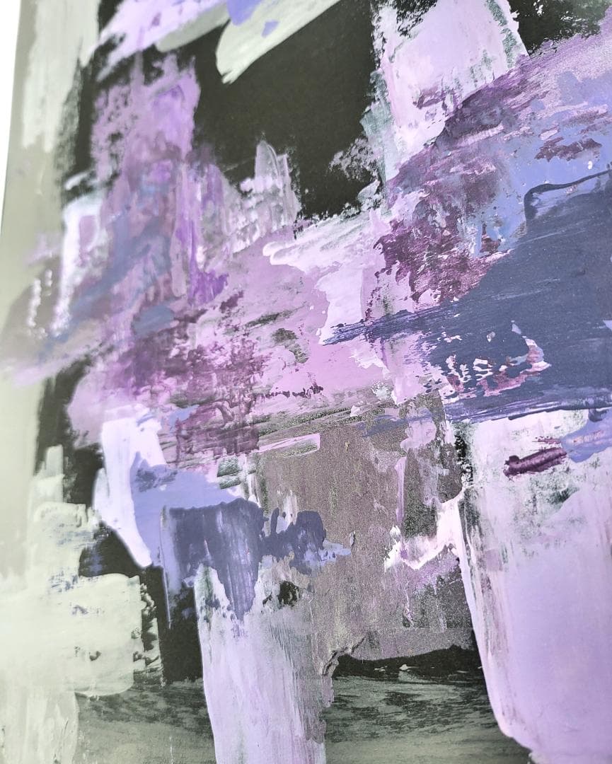 紫 / 抽象画 A3 額縁セット 53×44㎝ 原画1点のみ モダンアート