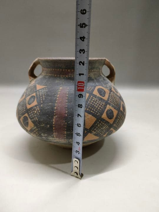 仰韶彩陶　アンダーソン土器　素焼き　加彩双耳土器.壺　骨董品　陶芸