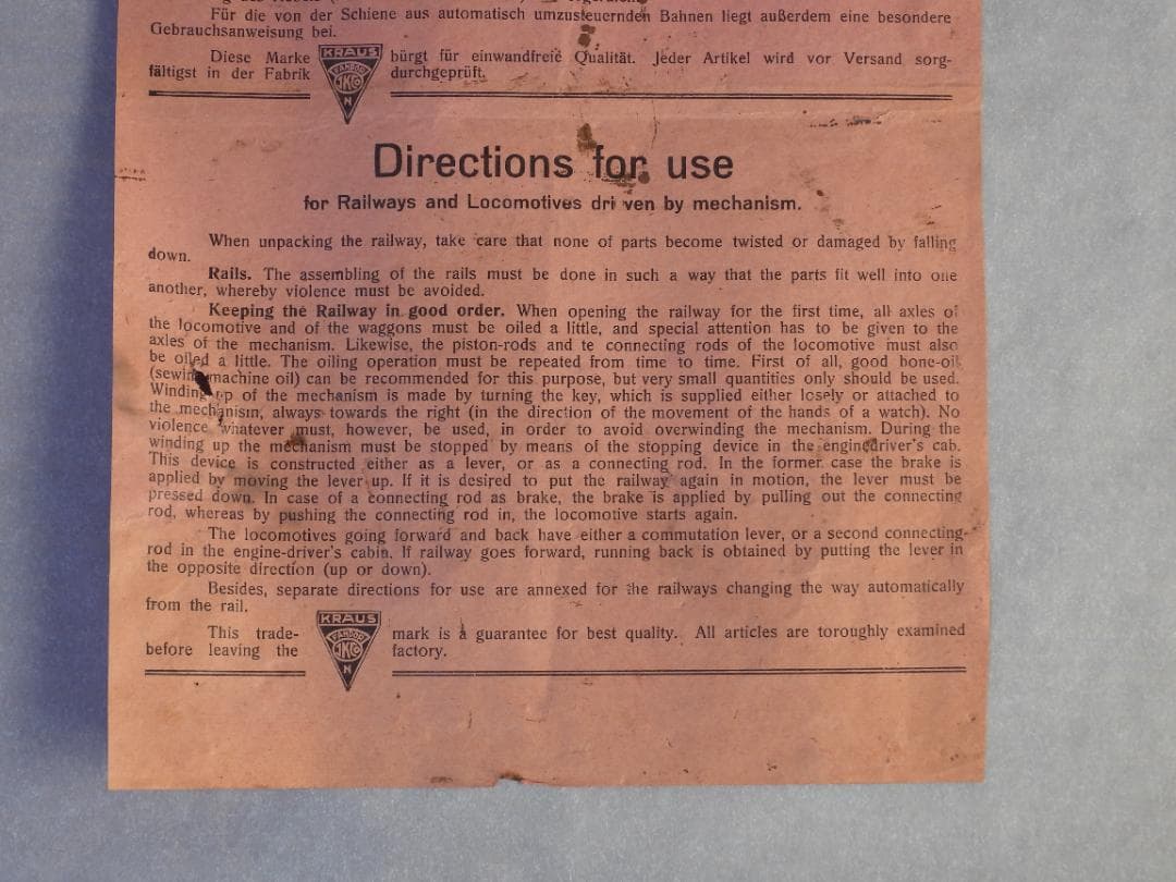 クラウス Oブリキのゲージ　 Kraus Tin toys Locomotive