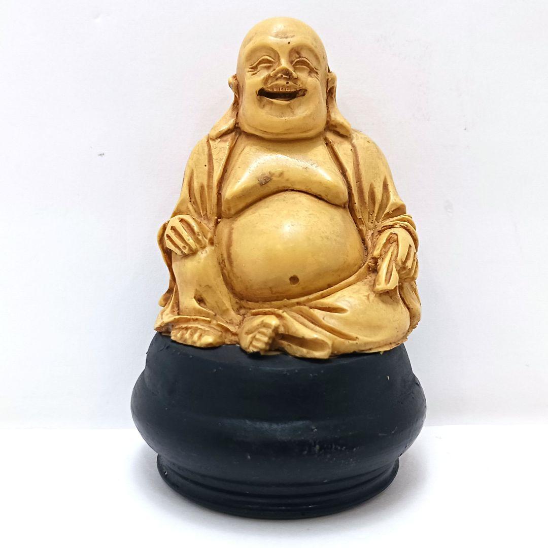 Y2293-4 高級彫刻 布袋 置物 細密彫刻 総重量222.1g　の