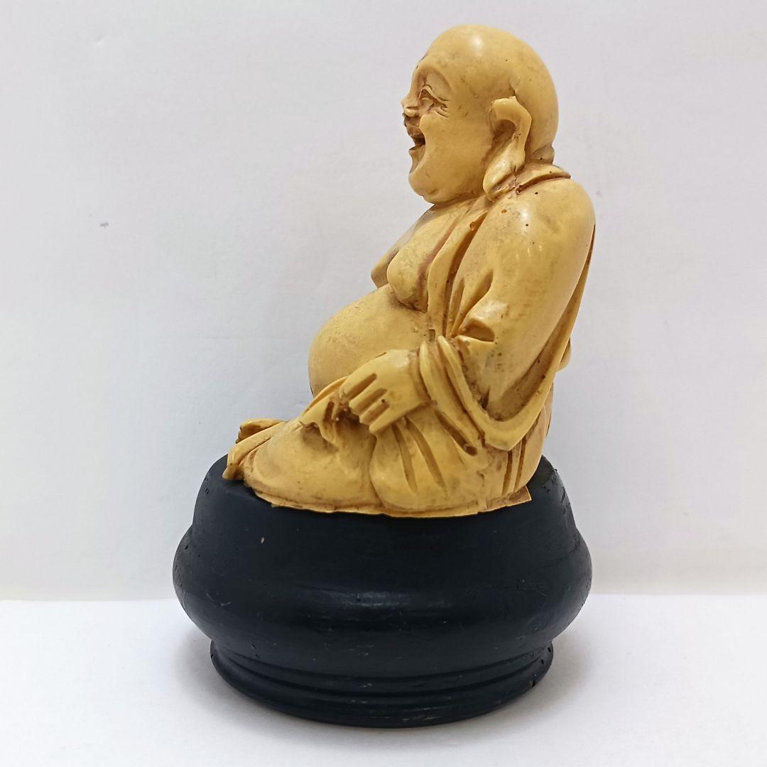 Y2293-4 高級彫刻 布袋 置物 細密彫刻 総重量222.1g　の