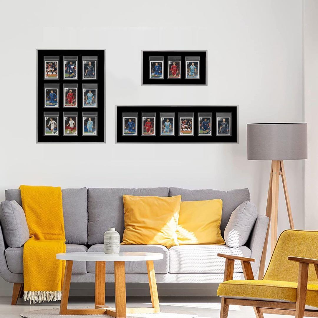 PSA鑑定用ケース　ディスプレイケース　アルミ製　両面透明　壁掛け・卓上 横6連