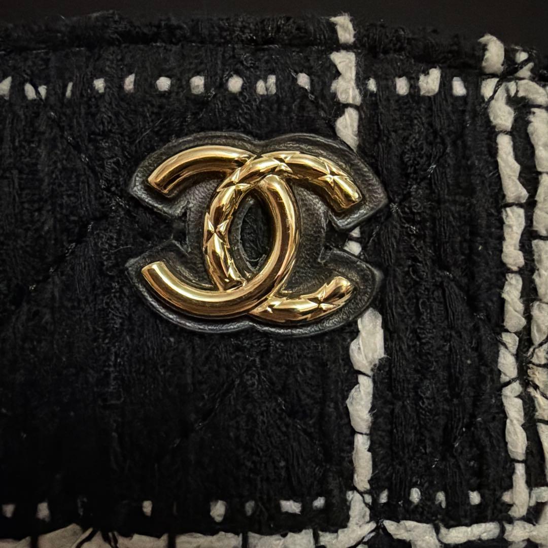 も*あ様 CHANEL ストライプショルダーバッグ　シャネル　ツイード　ノベルテ