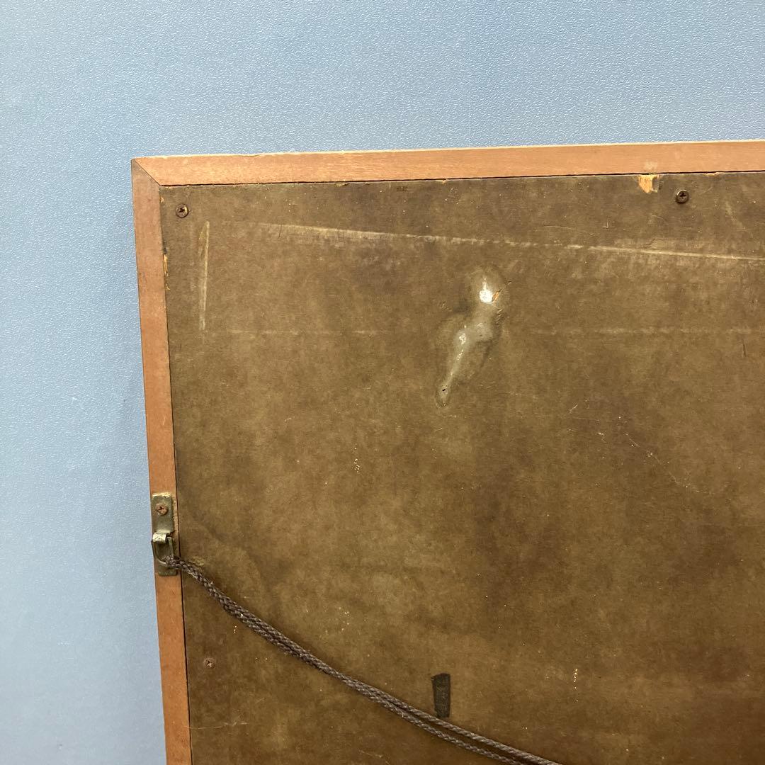 昭和レトロ 希少 金属工芸 馬 浮き彫り レリーフ 壁掛け 額装 サイン入り