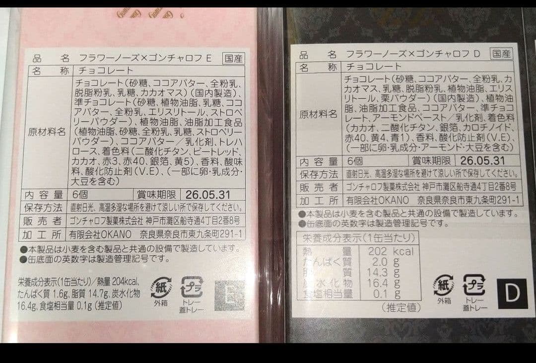 【限定価格】フラワーノーズ×ゴンチャロフ バレンタイン2026 チョコ 5種×2