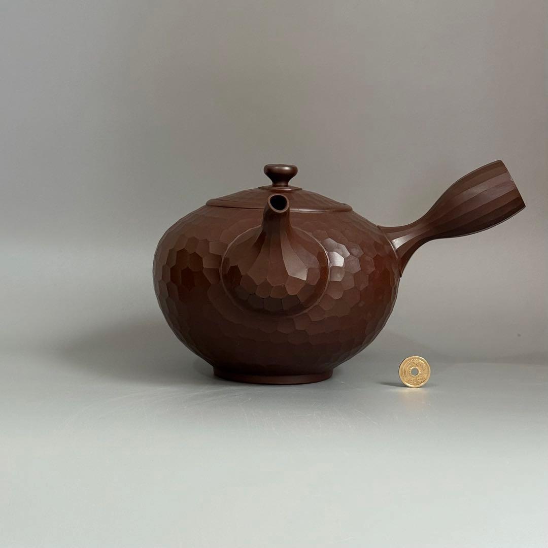 萬古焼 伊呂久窯 森伊呂久 急須 横手 茶道具 ダイヤカット 大型 特製 特注