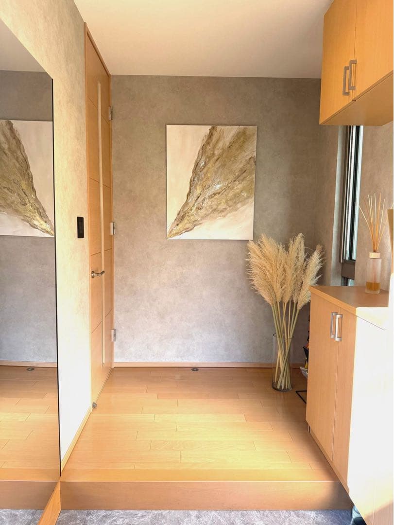 大きめ/金/茶色/絵画/アート/抽象画/ニュアンス/モダン/ホテル/内装/海外