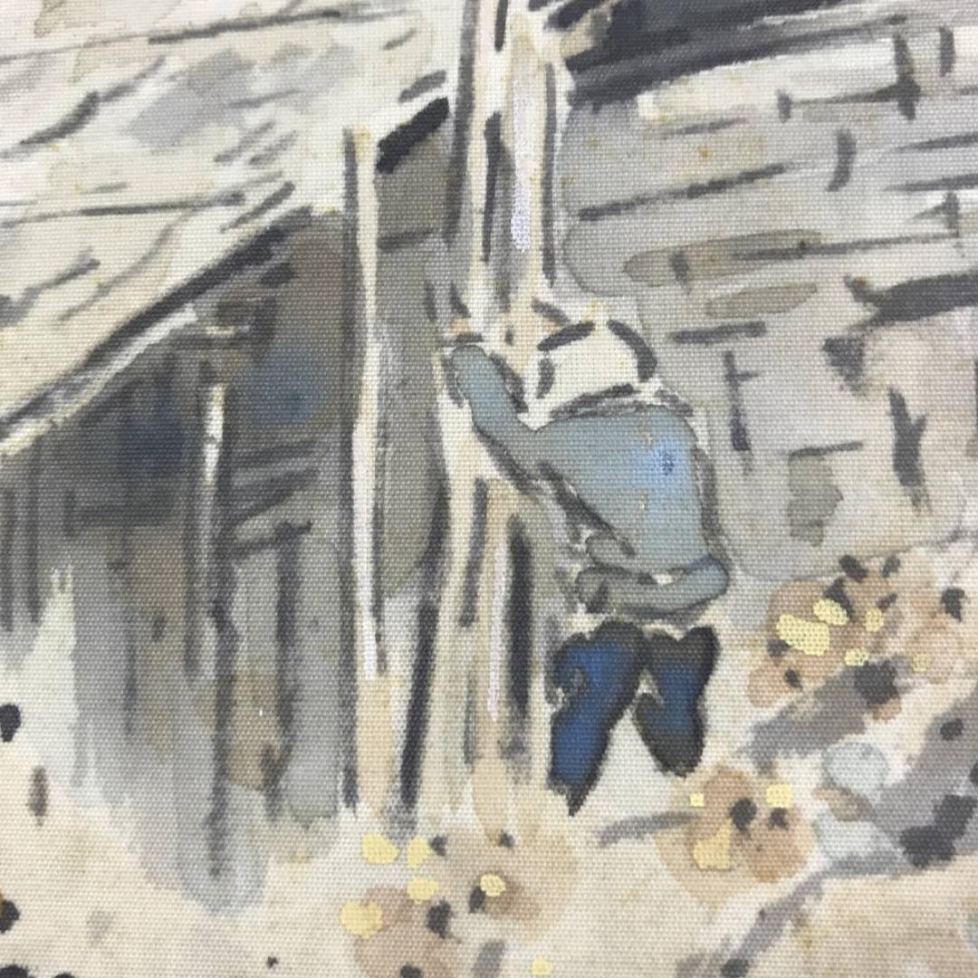 【真作】吉田鋤牛/晩秋之図/秋景山水図/山水図/掛軸☆宝船☆AD-498