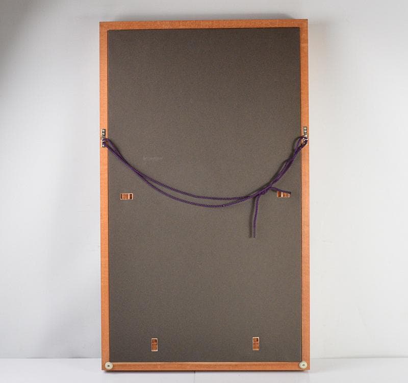 織額　京都西陣　龍村製　源氏絵合錦　織物　額装　C R4635C