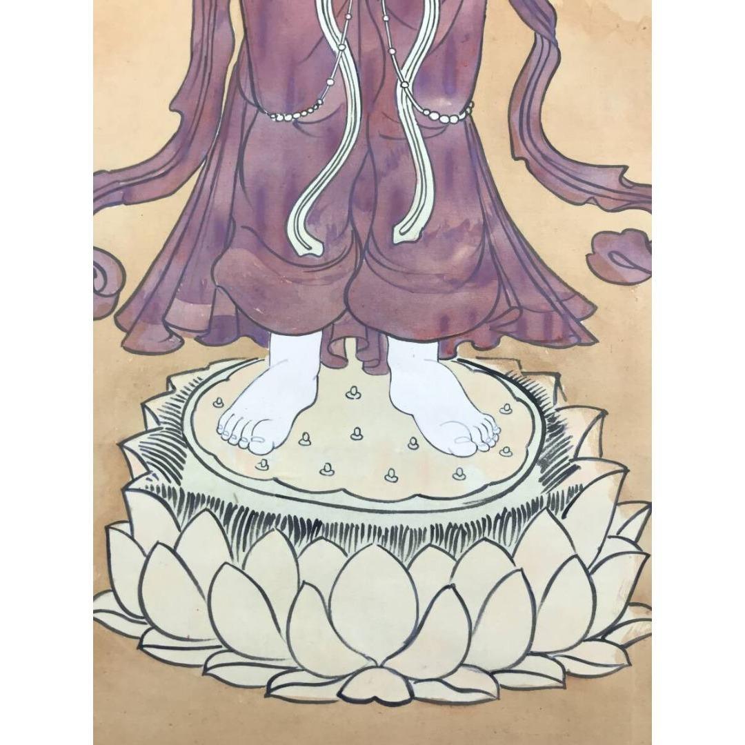 真作/作者不詳/南無大慈大悲観世音菩薩/仏掛軸/掛軸/名家伝来/AK-772