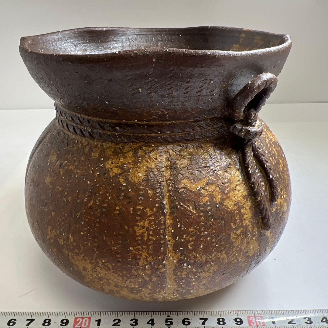 ☆茶3 韓国人間文化財　趙誠主　宝袋型　水指　共箱幅約15㎝　東な8-0201①