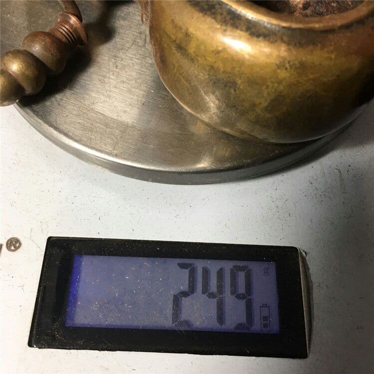 古玩古老皮殻真鍮墨斗銅器工芸品木工線器虎頭墨斗