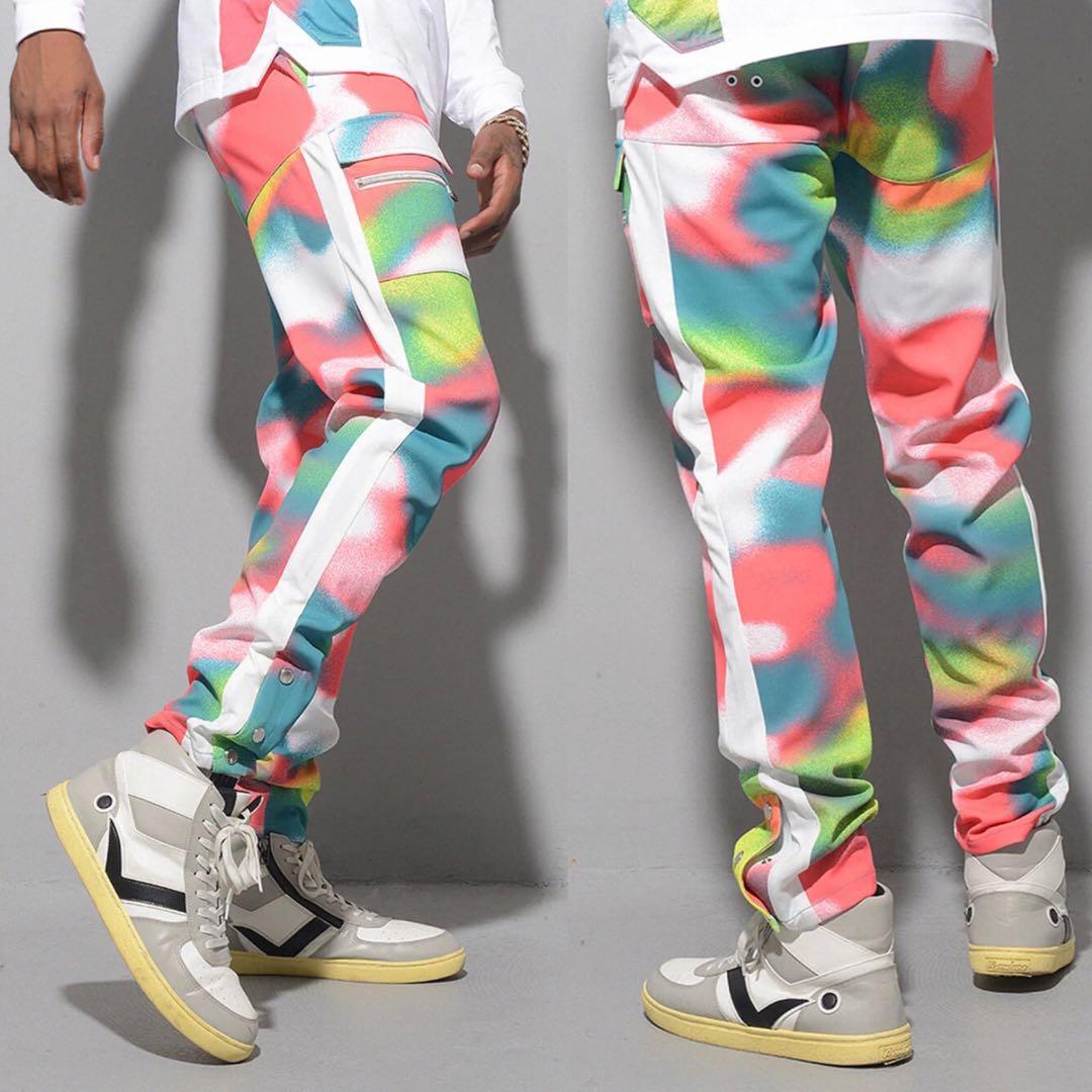 新品 ラッセルノ ゴルフ スキニー カーゴパンツ パターン マルチカラー L 5