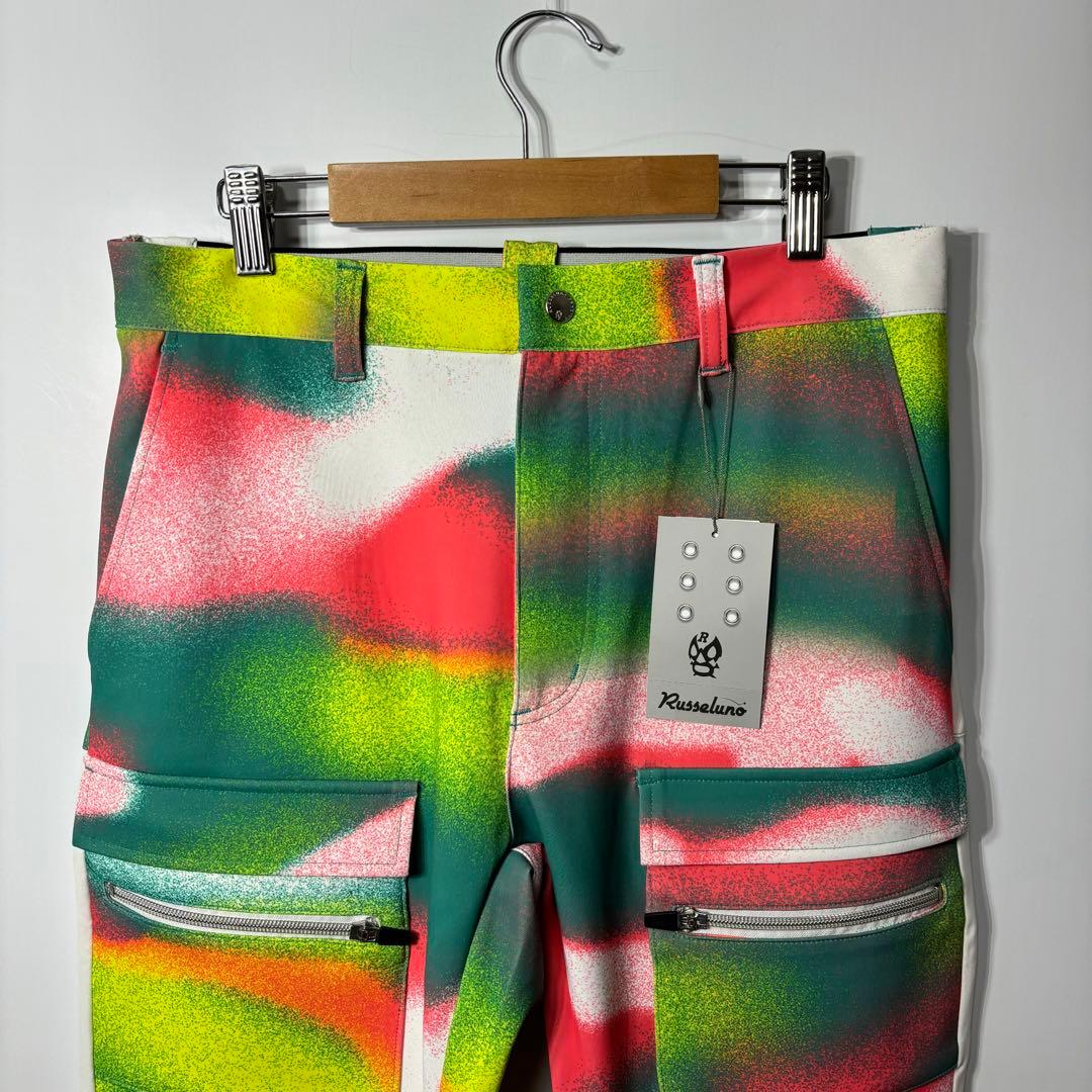 新品 ラッセルノ ゴルフ スキニー カーゴパンツ パターン マルチカラー L 5