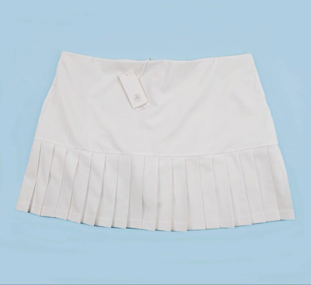 ToryBurch【新品未使用タグ付き】プリーツヘムテニススカートSホワイト