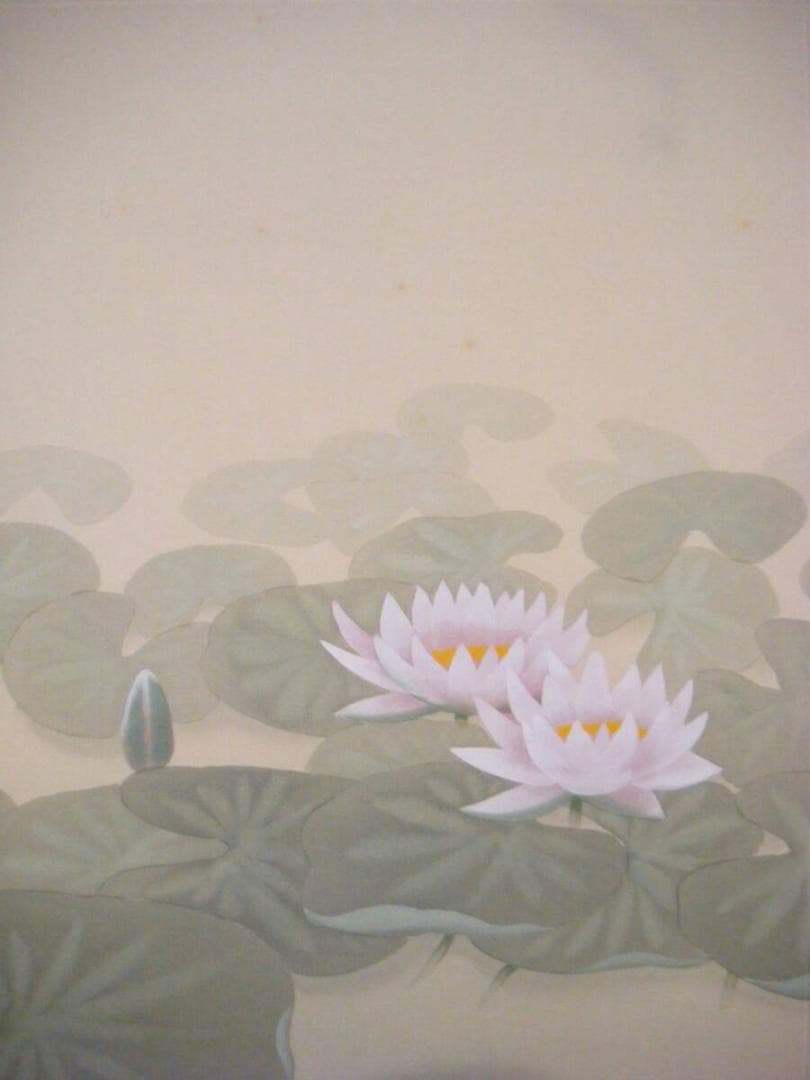 【真作】掛軸　仲田龍安　金魚　人気画家　精密描写　共箱入　O174