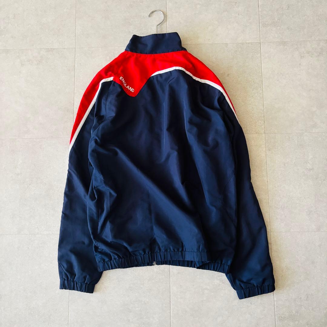【L】90's UMBRO イングランド代表ナイロンジャージセットアップ 紺 白
