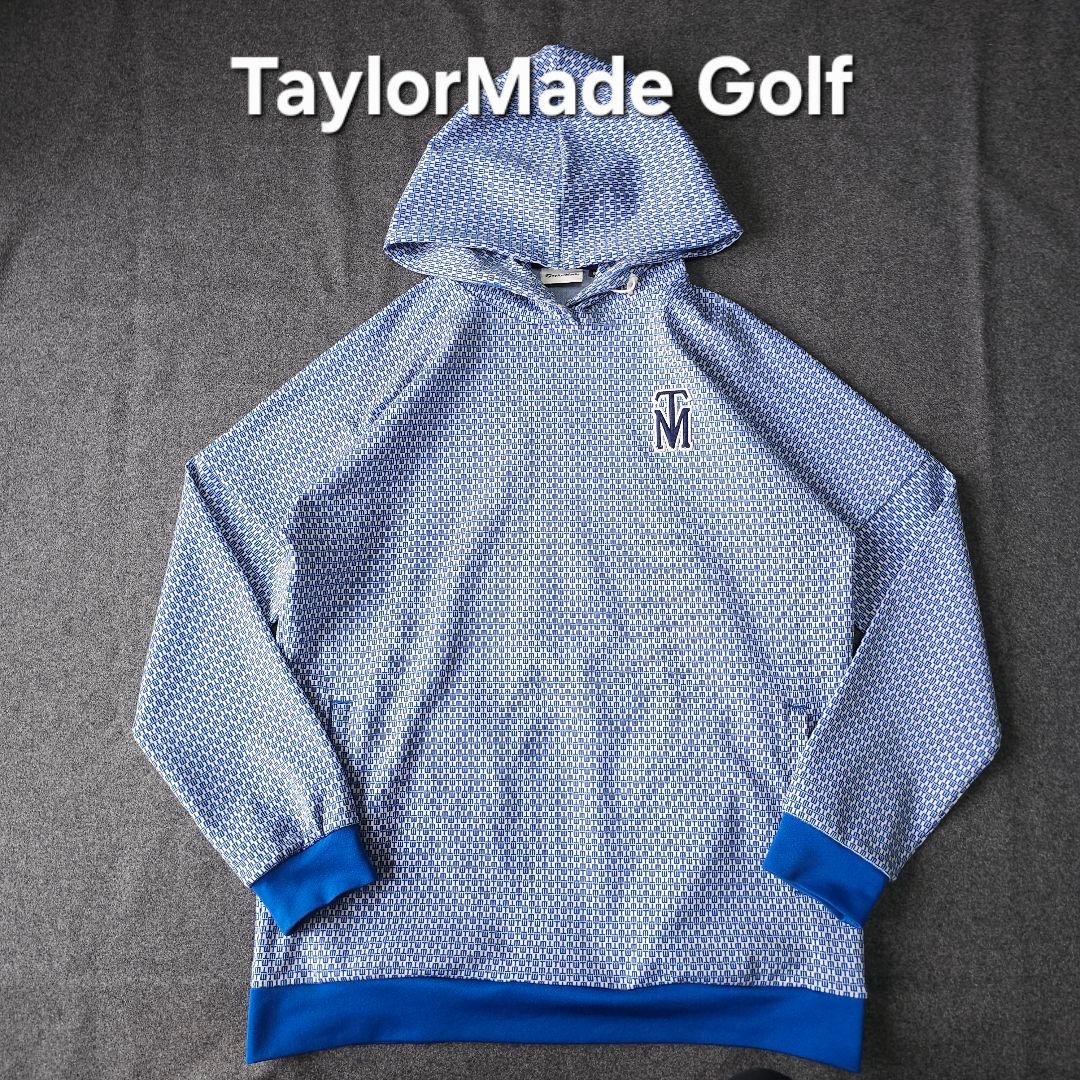 テーラーメイド 総柄ロゴマーク 長袖ゴルフプルオーバーパーカー M ワッペン