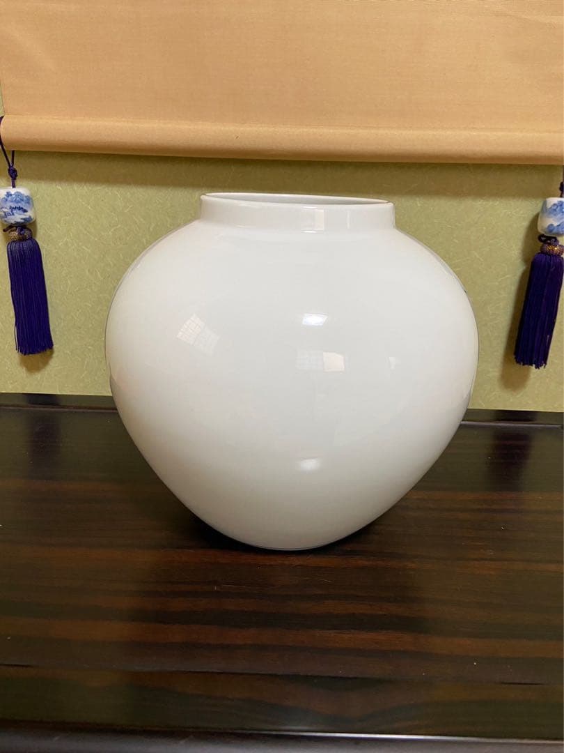 【有田焼 鍋島焼 梅牡丹 和泉作】アンティーク 新品 花器 壺 床の間