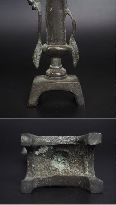 送料無料　東魏古銅如来立像　裏に文字あり　高さ20ｃｍ　中国古玩　仏教美術