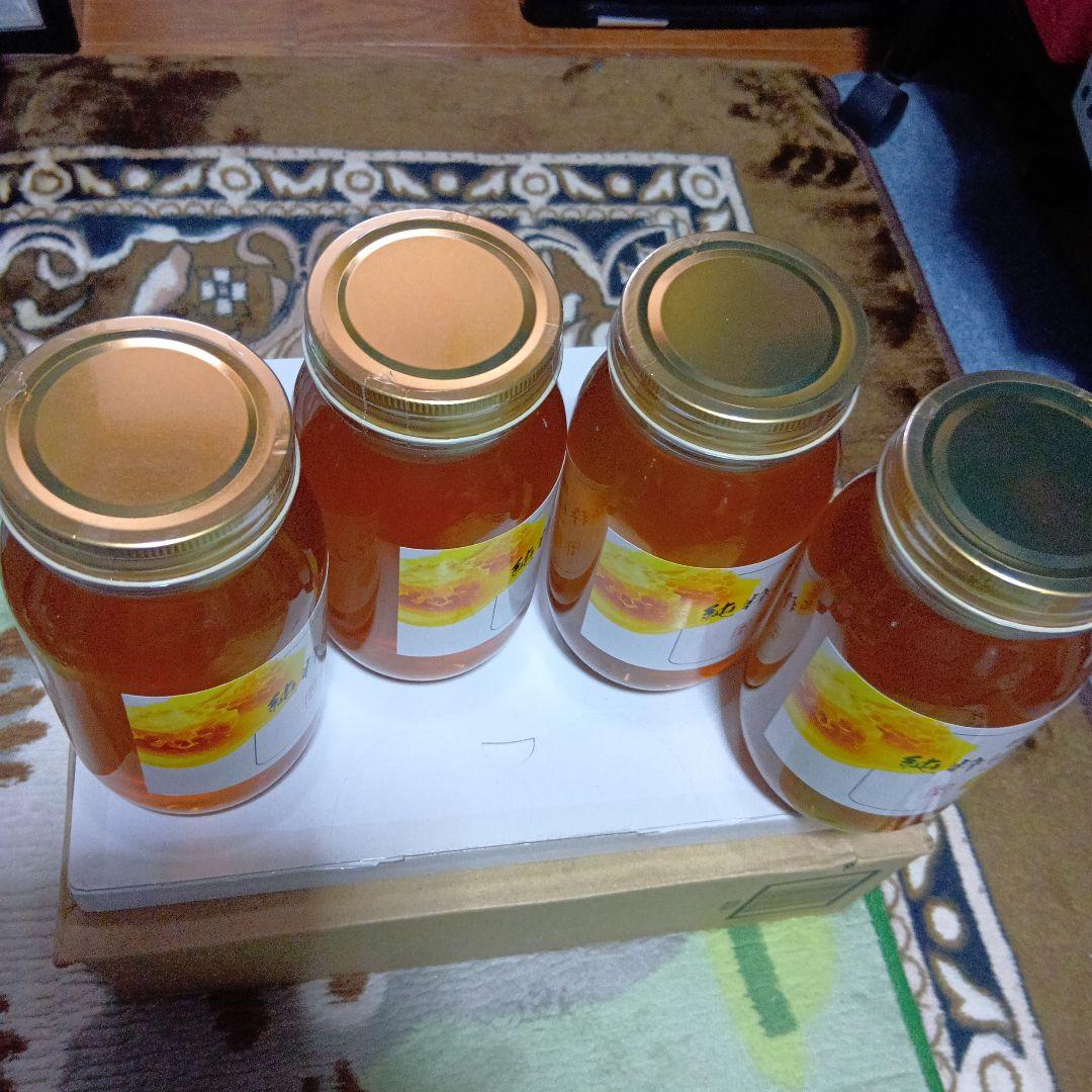 奈良の里　国産純粋はちみつ １kg×4本　非加熱