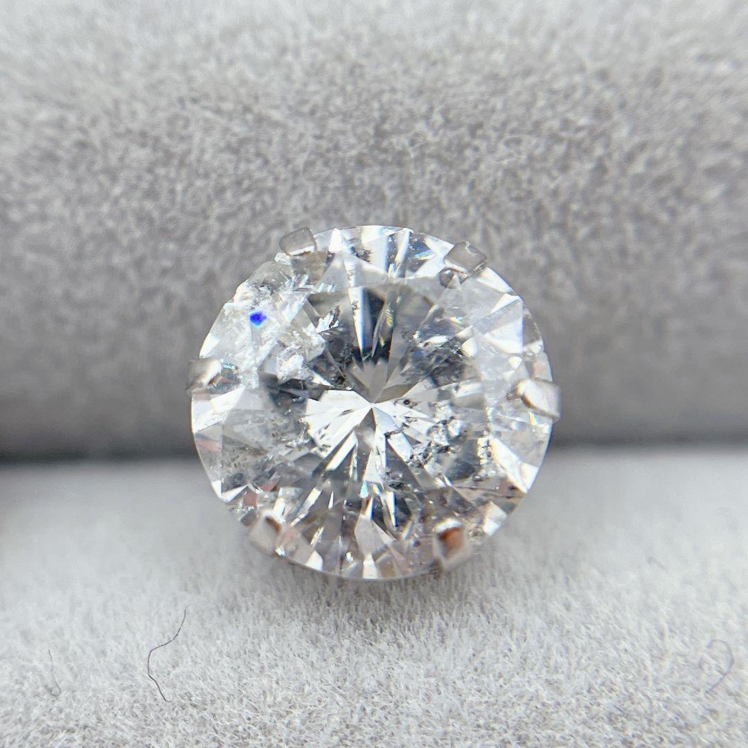Tキラキラ ピアス 天然ダイヤ 計2.706ct  一粒 PT900 スタッド