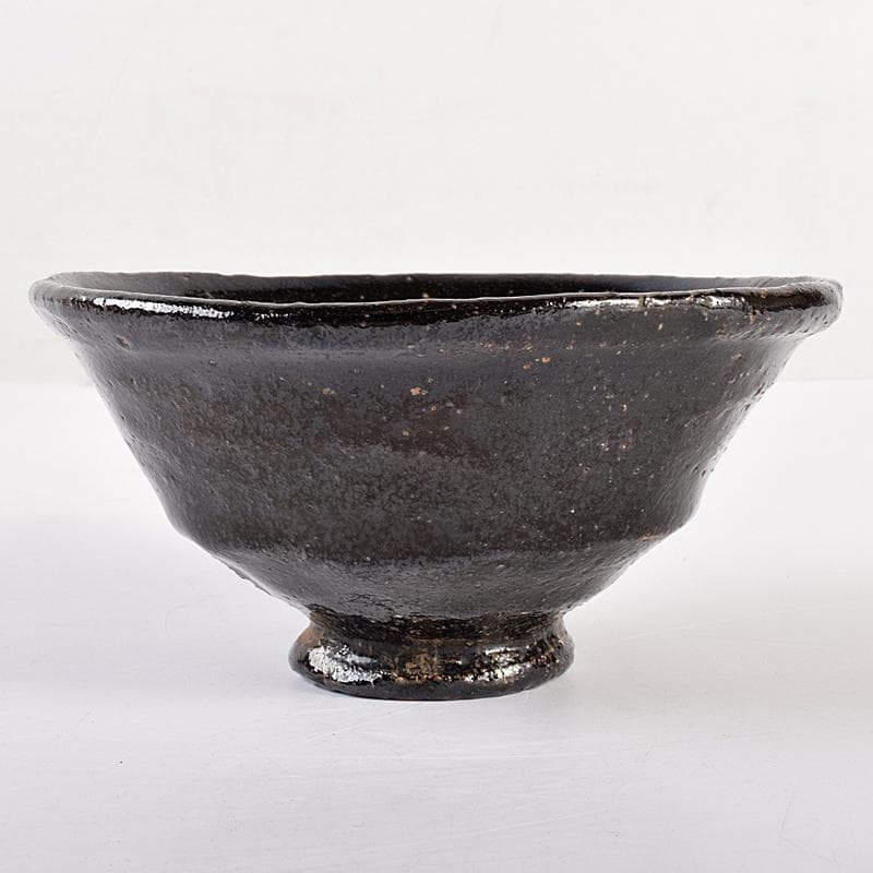 茶道具　十一代楽吉左衛門　慶入造　黒楽茶碗　夏茶碗　時代箱付　D　R7856