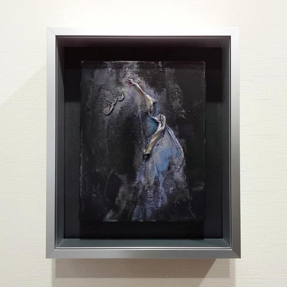 内野隆文　抽象画　F0号　絵画　キャンバス　アクリル　現代美術　額縁